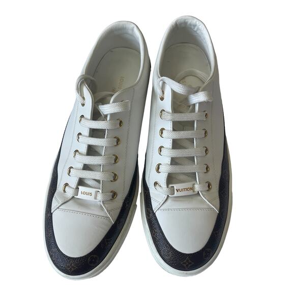 LOUIS VUITTON Monogram Womens Stellar Sneakers White Size 38 - Picture 8 of 15